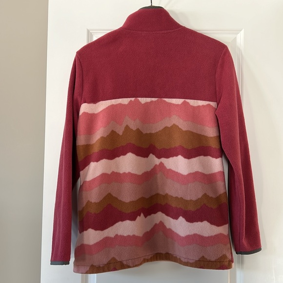 Simply Southern 1/2 Snap Abstract Print Fleece Pullover w Hand-warmer Pockets Lg - Picture 8 of 12